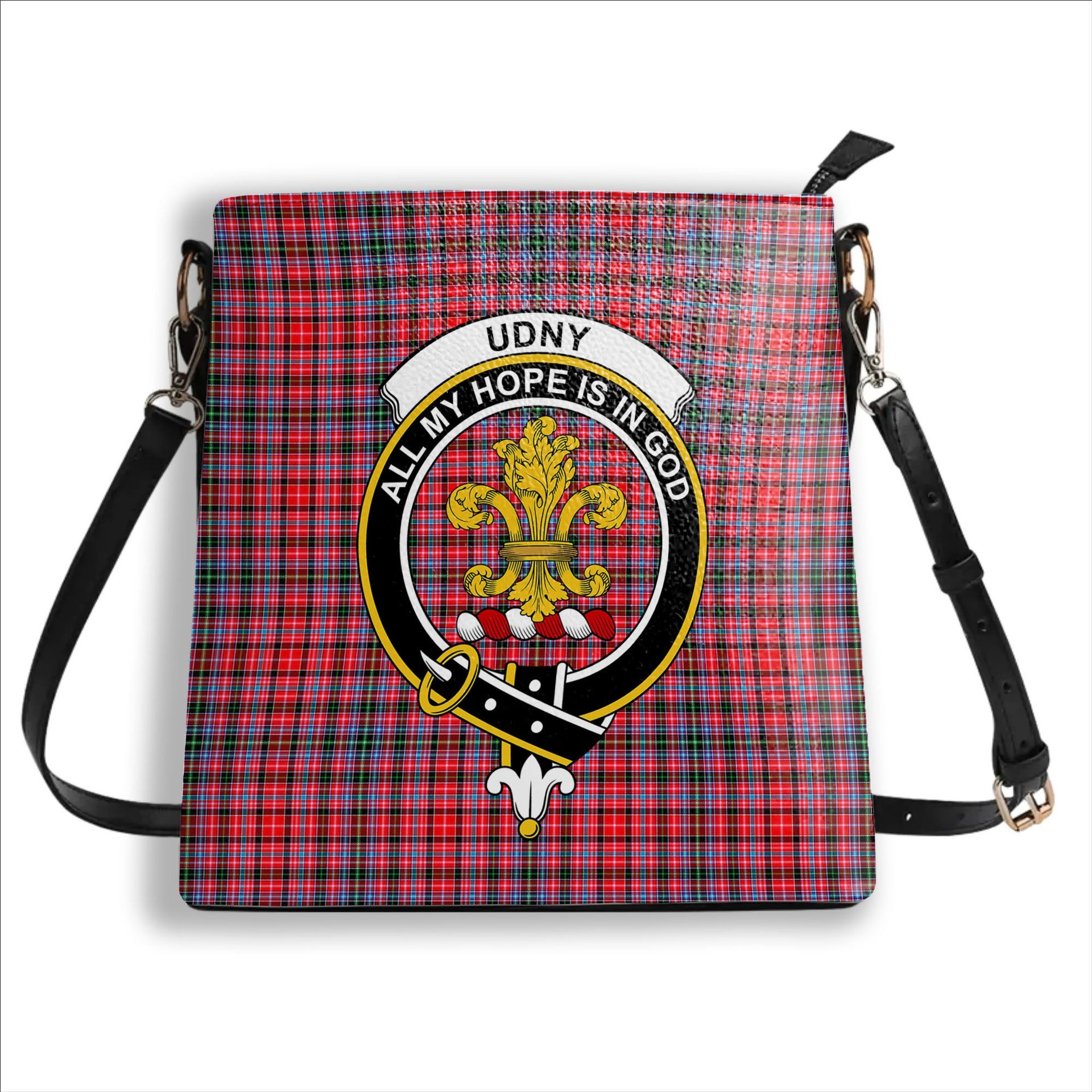 ScotsTee Shop Scottish Udny Crest Tartan Bucket Bag Ladies Shoulder Bag Midi