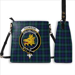 ScotsTee Shop Scottish Thomson Modern Crest Tartan Bucket Bag Ladies Shoulder Bag Midi