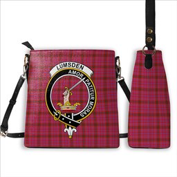 ScotsTee Shop Scottish Lumsden of Clova Modern Crest Tartan Bucket Bag Ladies Shoulder Bag Midi