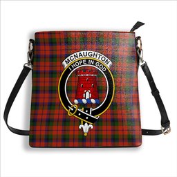 ScotsTee Shop Scottish McNaughton 1831 Crest Tartan Bucket Bag Ladies Shoulder Bag Midi