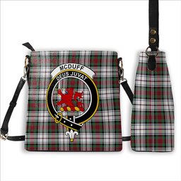 ScotsTee Shop Scottish McDuff Dress Modern Crest Tartan Bucket Bag Ladies Shoulder Bag Midi