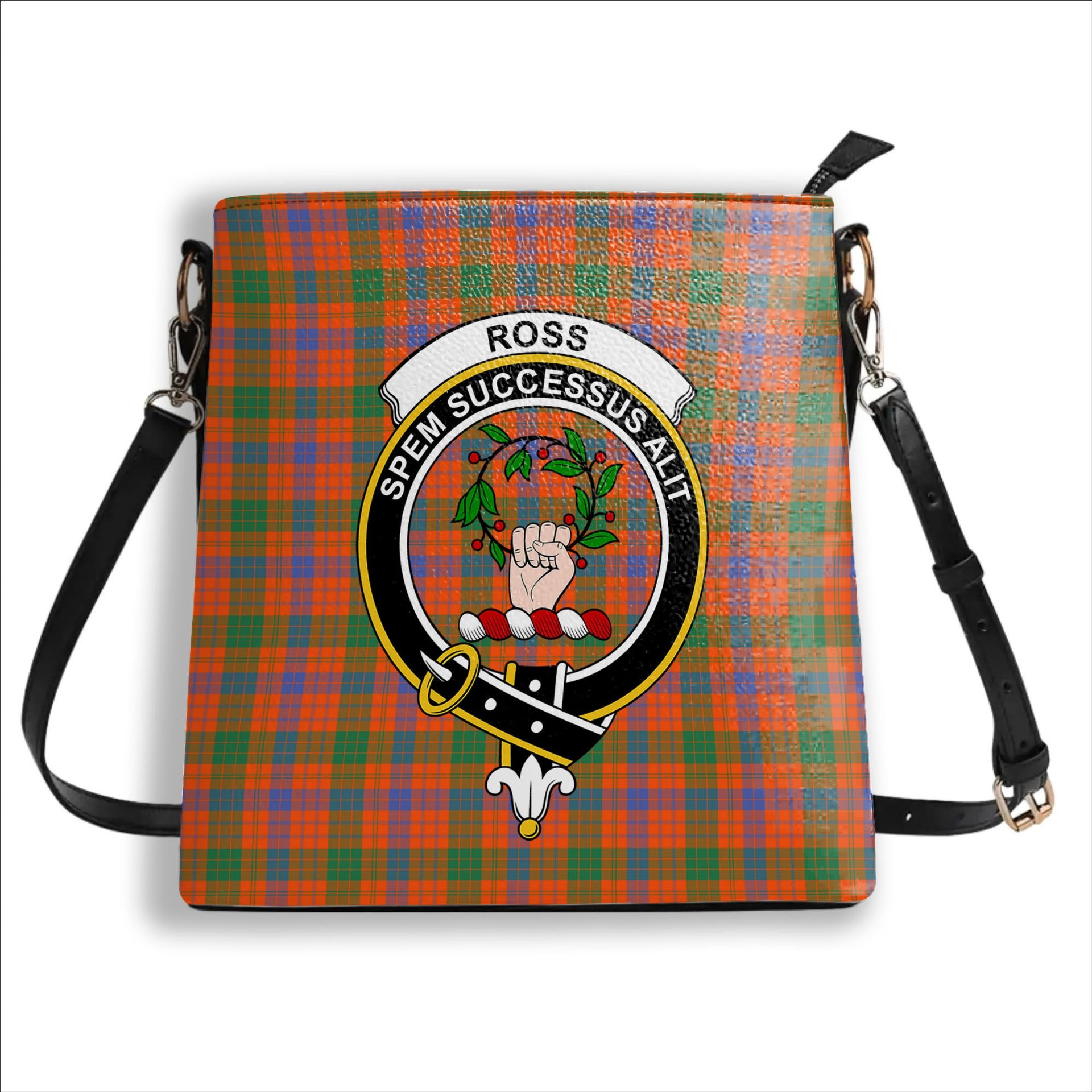 ScotsTee Shop Scottish Ross Ancient Crest Tartan Bucket Bag Ladies Shoulder Bag Midi