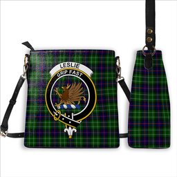 ScotsTee Shop Scottish Leslie Hunting SC Crest Tartan Bucket Bag Ladies Shoulder Bag Midi