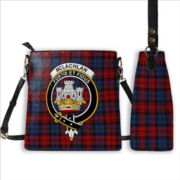 ScotsTee Shop Scottish McLachlan Modern Crest Tartan Bucket Bag Ladies Shoulder Bag Midi