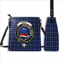 ScotsTee Shop Scottish Weir Modern SC Crest Tartan Bucket Bag Ladies Shoulder Bag Midi