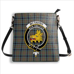 ScotsTee Shop Scottish McTavish Hunting Ancient Crest Tartan Bucket Bag Ladies Shoulder Bag Midi