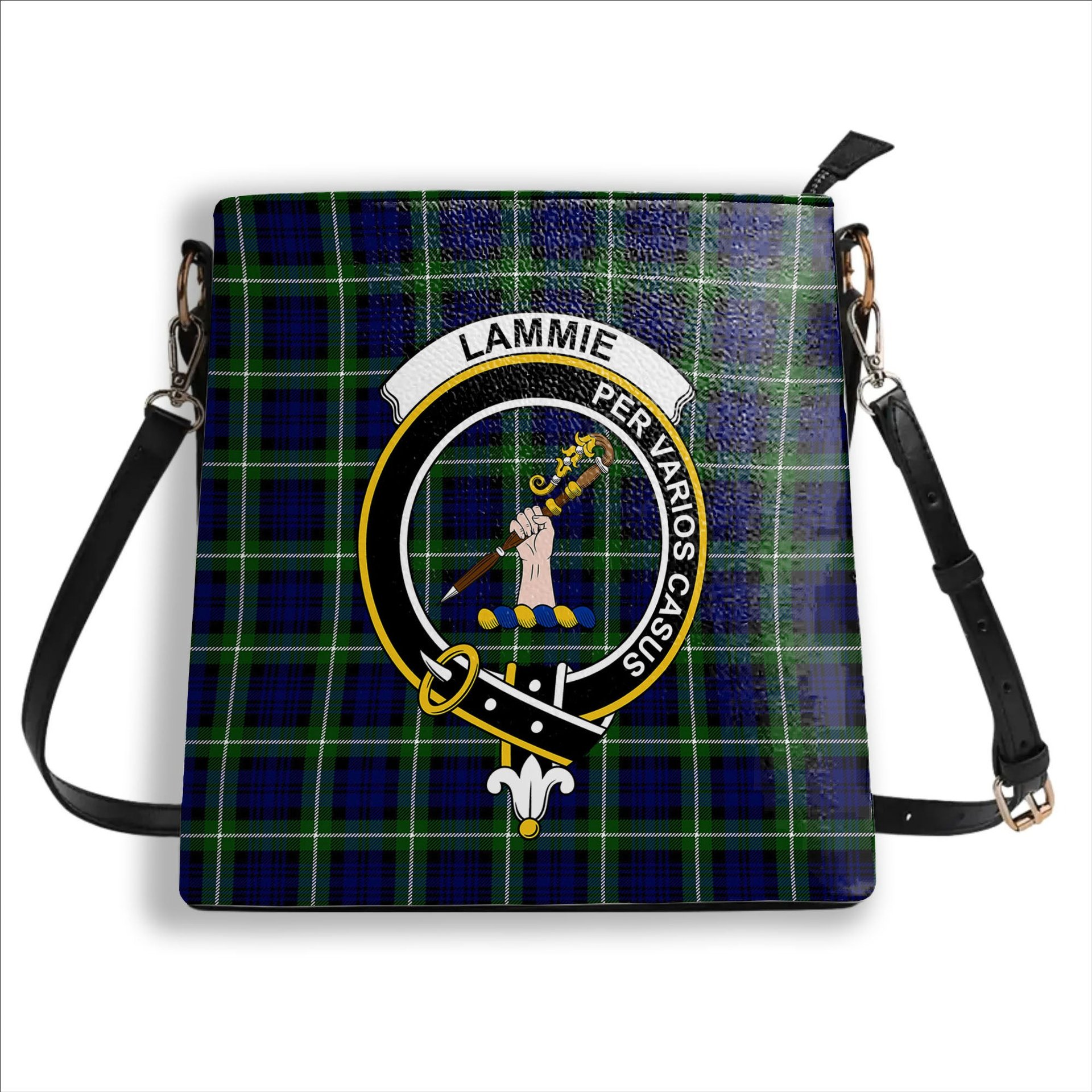 ScotsTee Shop Scottish Lammie Crest Tartan Bucket Bag Ladies Shoulder Bag Midi