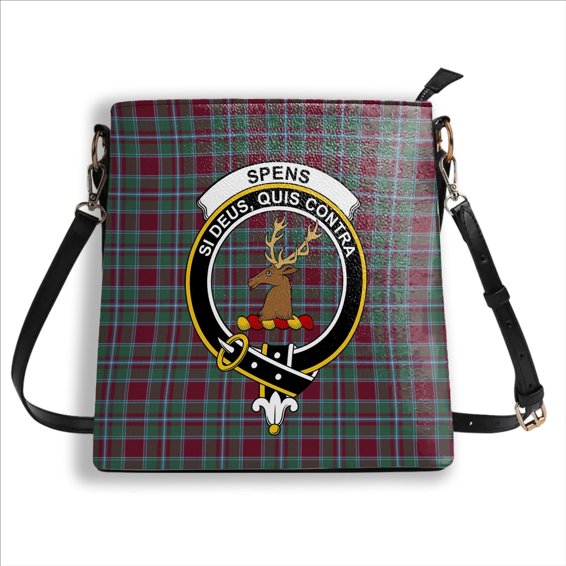 ScotsTee Shop Scottish Spens Crest Tartan Bucket Bag Ladies Shoulder Bag Midi