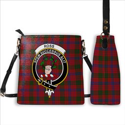 ScotsTee Shop Scottish Ross 4 Crest Tartan Bucket Bag Ladies Shoulder Bag Midi
