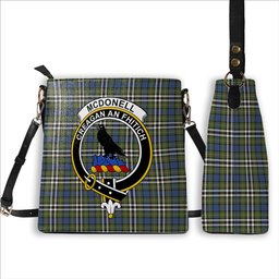 ScotsTee Shop Scottish McDonell of Glengarry Dress Ancient Crest Tartan Bucket Bag Ladies Shoulder Bag Midi
