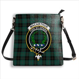 ScotsTee Shop Scottish MacArthur-Fox Hunting Modern Crest Tartan Bucket Bag Ladies Shoulder Bag Midi
