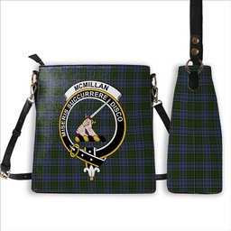 ScotsTee Shop Scottish McMillan Hunting Crest Tartan Bucket Bag Ladies Shoulder Bag Midi