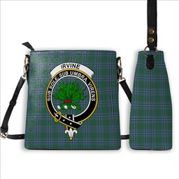 ScotsTee Shop Scottish Irvine of Drum Crest Tartan Bucket Bag Ladies Shoulder Bag Midi