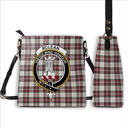 ScotsTee Shop Scottish McLean Dress Modern Crest Tartan Bucket Bag Ladies Shoulder Bag Midi