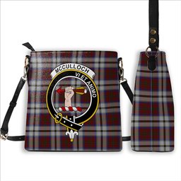 ScotsTee Shop Scottish McCulloch Dress Crest Tartan Bucket Bag Ladies Shoulder Bag Midi