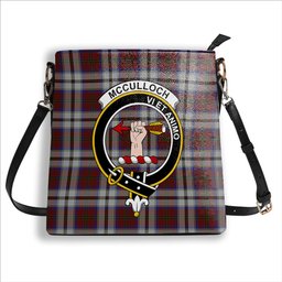 ScotsTee Shop Scottish McCulloch Dress Crest Tartan Bucket Bag Ladies Shoulder Bag Midi