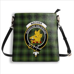 ScotsTee Shop Scottish MacIver Hunting Crest Tartan Bucket Bag Ladies Shoulder Bag Midi