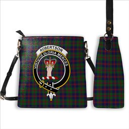 ScotsTee Shop Scottish Robertson Struan Crest Tartan Bucket Bag Ladies Shoulder Bag Midi