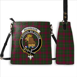 ScotsTee Shop Scottish MacGregor of Cardney Crest Tartan Bucket Bag Ladies Shoulder Bag Midi
