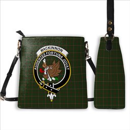 ScotsTee Shop Scottish MacKinnon Hunting Crest Tartan Bucket Bag Ladies Shoulder Bag Midi