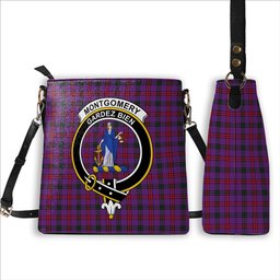 ScotsTee Shop Scottish Montgomery Modern Crest Tartan Bucket Bag Ladies Shoulder Bag Midi
