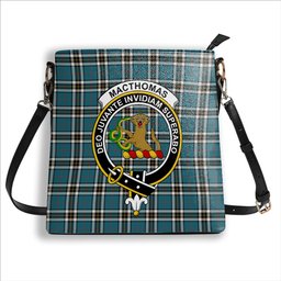 ScotsTee Shop Scottish MacThomas Blue Ancient Crest Tartan Bucket Bag Ladies Shoulder Bag Midi