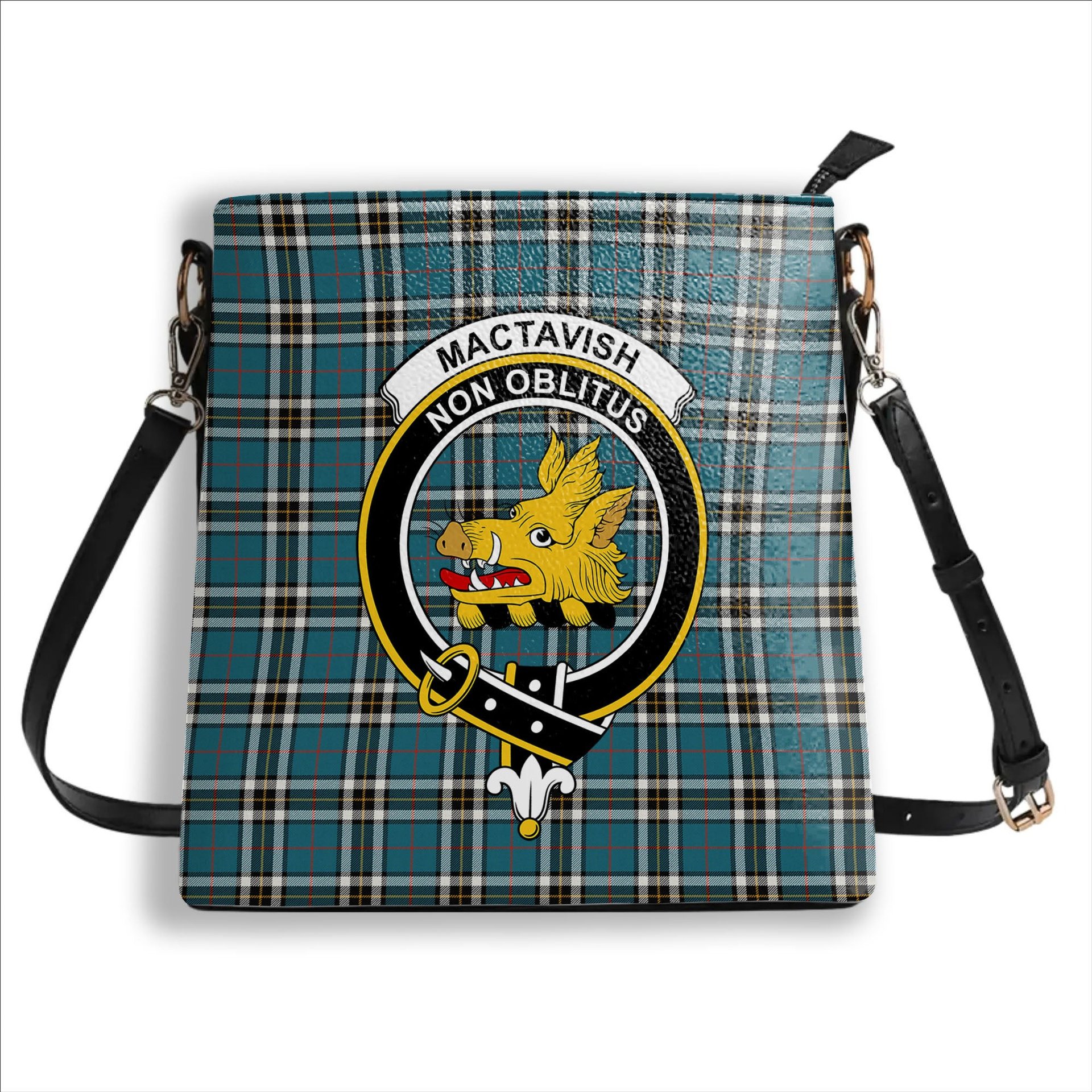 ScotsTee Shop Scottish MacTavish Dress Ancient Crest Tartan Bucket Bag Ladies Shoulder Bag Midi