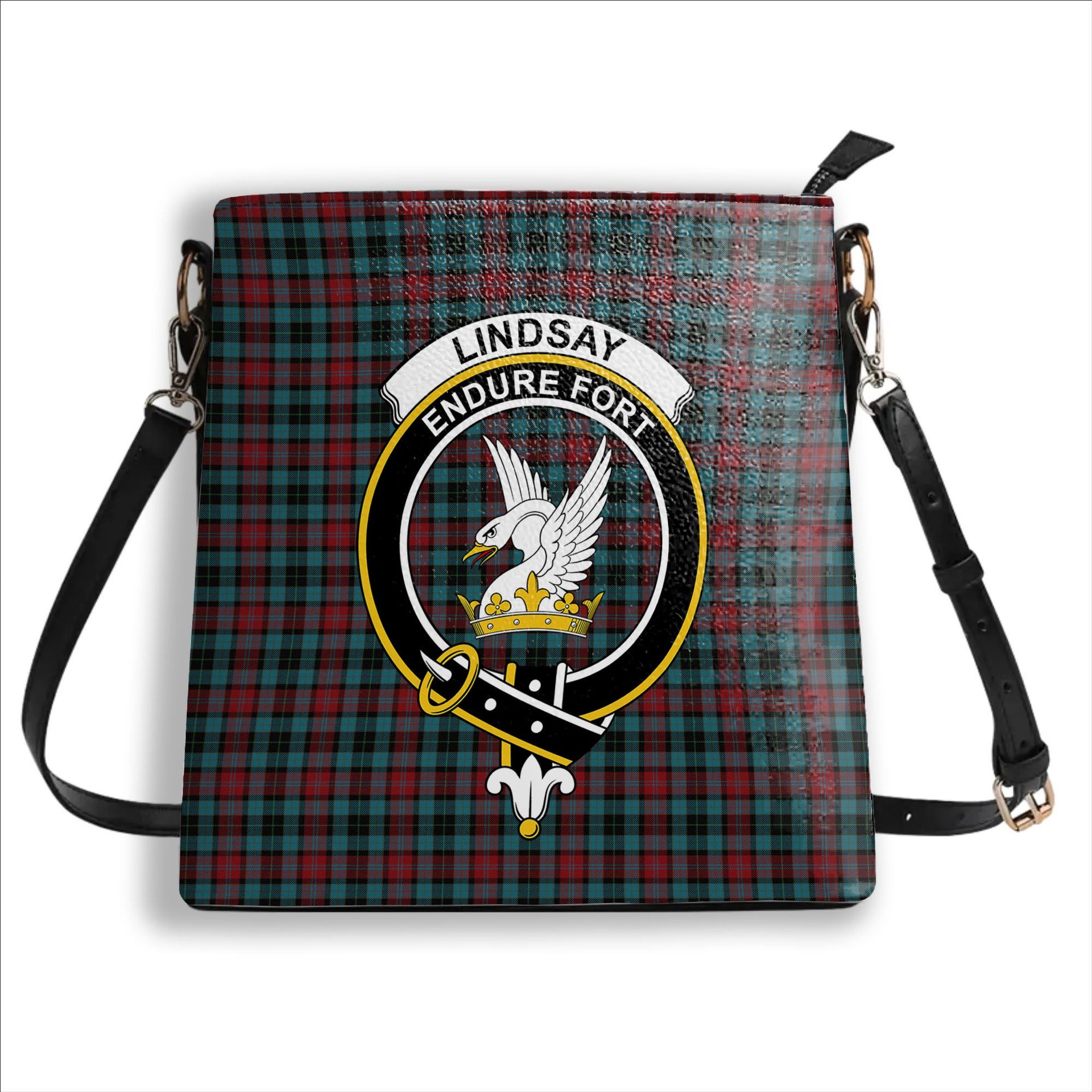 ScotsTee Shop Scottish Lindsay-McGee Ancient Clan Crest Tartan Bucket Bag Ladies Shoulder Bag Midi