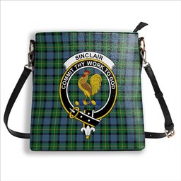 ScotsTee Shop Scottish Sinclair of Ulster Ancient Crest Tartan Bucket Bag Ladies Shoulder Bag Midi