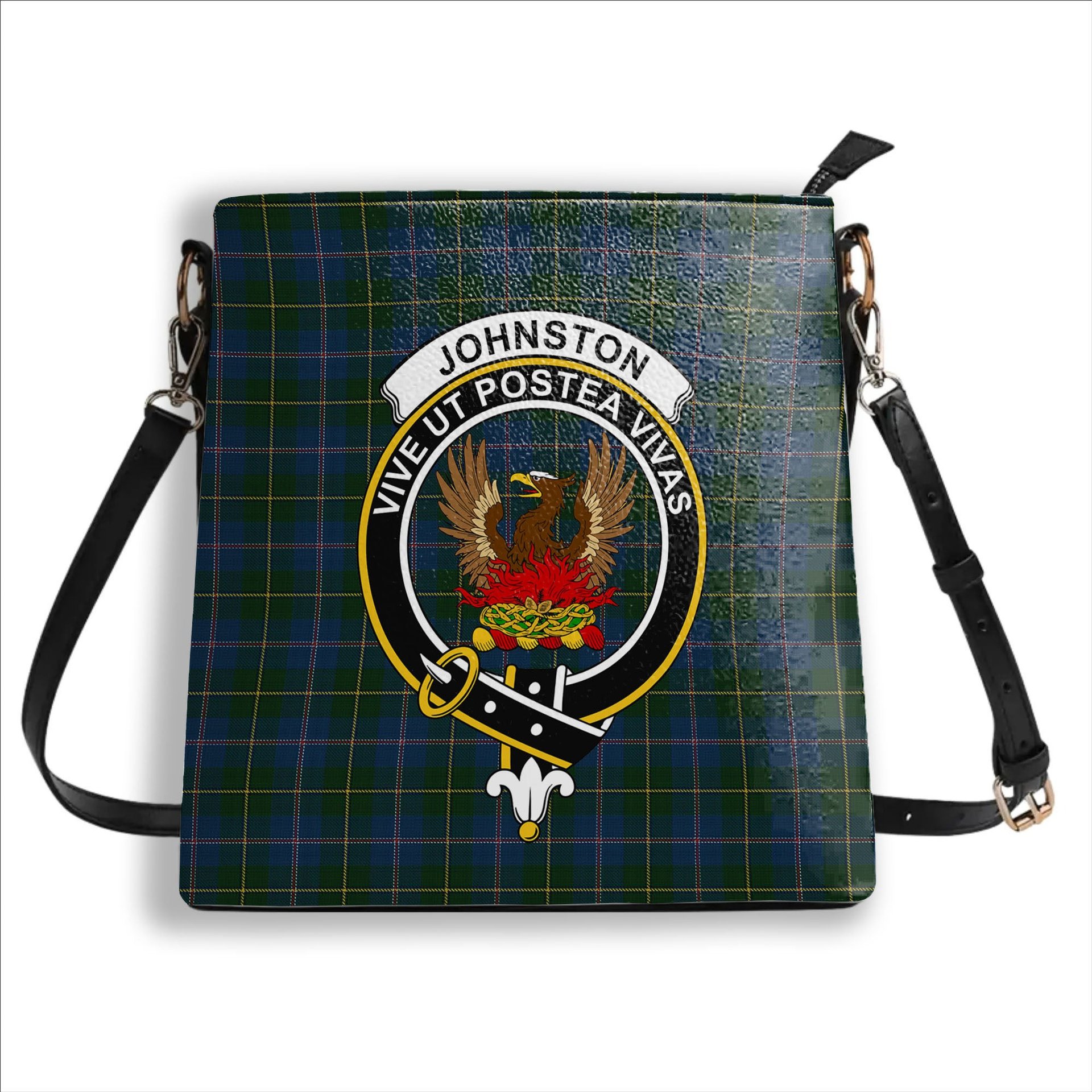 ScotsTee Shop Scottish Johnston Diana Hunting Crest Tartan Bucket Bag Ladies Shoulder Bag Midi