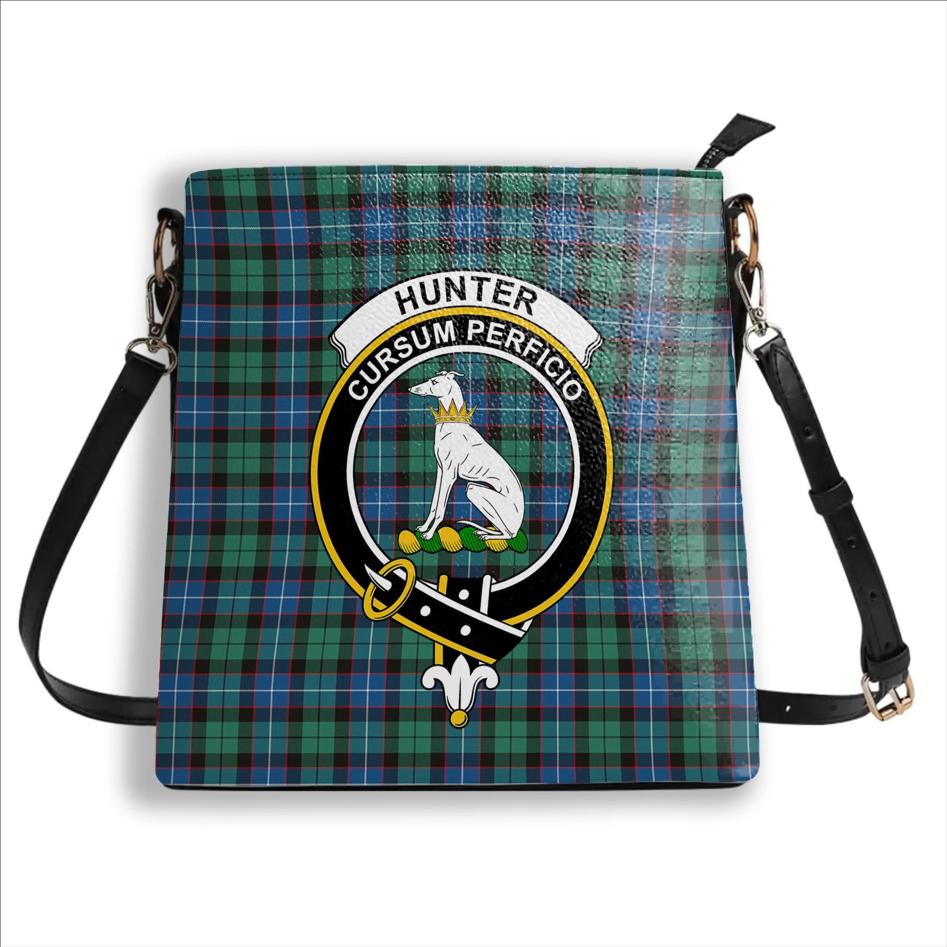 ScotsTee Shop Scottish Hunter Ancient Crest Tartan Bucket Bag Ladies Shoulder Bag Midi
