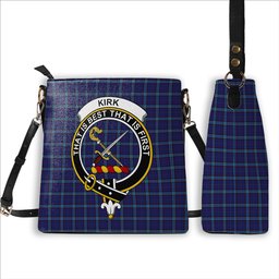 ScotsTee Shop Scottish Kircaldy Crest Tartan Bucket Bag Ladies Shoulder Bag Midi