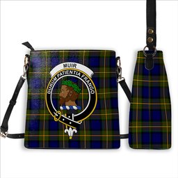 ScotsTee Shop Scottish Muir Crest Tartan Bucket Bag Ladies Shoulder Bag Midi