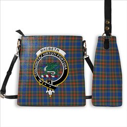 ScotsTee Shop Scottish MacBeth Ancient SC Crest Tartan Bucket Bag Ladies Shoulder Bag Midi