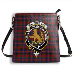 ScotsTee Shop Scottish MacPherson 6 Crest Tartan Bucket Bag Ladies Shoulder Bag Midi