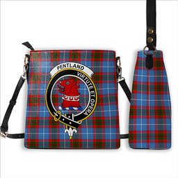 ScotsTee Shop Scottish Pentland Crest Tartan Bucket Bag Ladies Shoulder Bag Midi