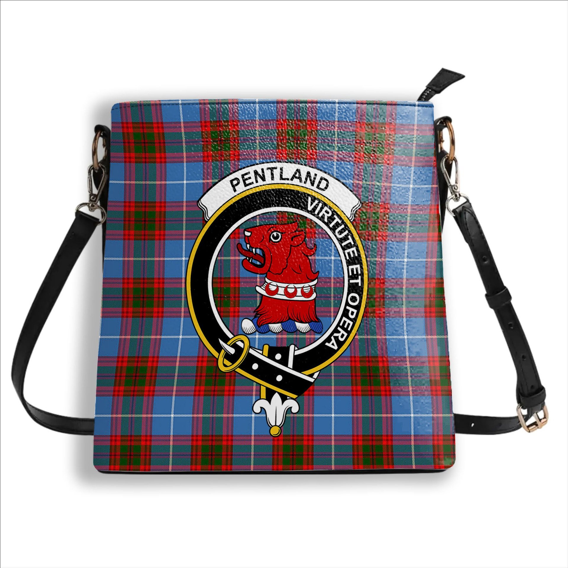 ScotsTee Shop Scottish Pentland Crest Tartan Bucket Bag Ladies Shoulder Bag Midi