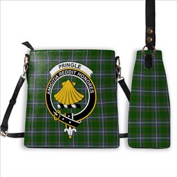 ScotsTee Shop Scottish Pringle Crest Tartan Bucket Bag Ladies Shoulder Bag Midi