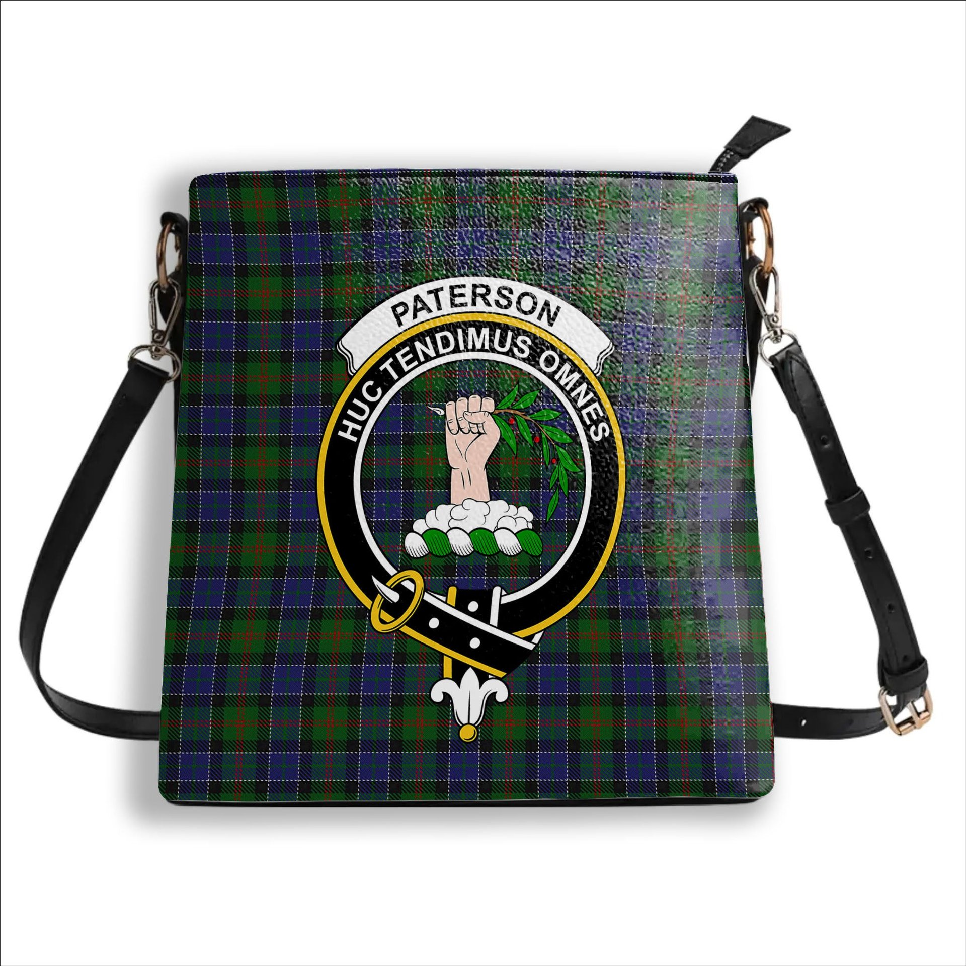 ScotsTee Shop Scottish Paterson Crest Tartan Bucket Bag Ladies Shoulder Bag Midi
