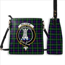 ScotsTee Shop Scottish Malcolm Modern Crest Tartan Bucket Bag Ladies Shoulder Bag Midi