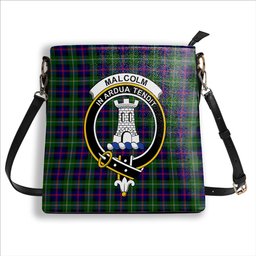 ScotsTee Shop Scottish Malcolm Modern Crest Tartan Bucket Bag Ladies Shoulder Bag Midi