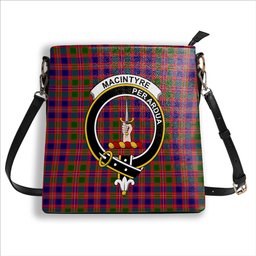 ScotsTee Shop Scottish MacIntyre Modern Crest Tartan Bucket Bag Ladies Shoulder Bag Midi
