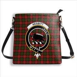 ScotsTee Shop Scottish Nesbitt Crest Tartan Bucket Bag Ladies Shoulder Bag Midi