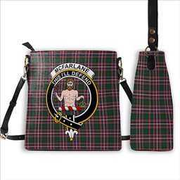 ScotsTee Shop Scottish McFarlane Hunting Modern Crest Tartan Bucket Bag Ladies Shoulder Bag Midi