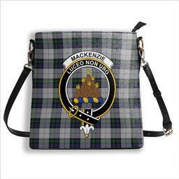 ScotsTee Shop Scottish MacKenzie Dress 3 Crest Tartan Bucket Bag Ladies Shoulder Bag Midi