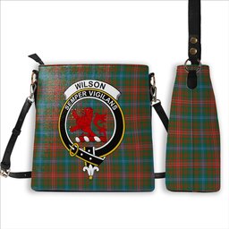 ScotsTee Shop Scottish Wilson Janet Ancient Clan Crest Tartan Bucket Bag Ladies Shoulder Bag Midi