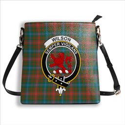 ScotsTee Shop Scottish Wilson Janet Ancient Clan Crest Tartan Bucket Bag Ladies Shoulder Bag Midi