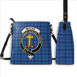 ScotsTee Shop Scottish Mercer Modern Crest Tartan Bucket Bag Ladies Shoulder Bag Midi