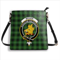 ScotsTee Shop Scottish McIvor Hunting Ancient Crest Tartan Bucket Bag Ladies Shoulder Bag Midi