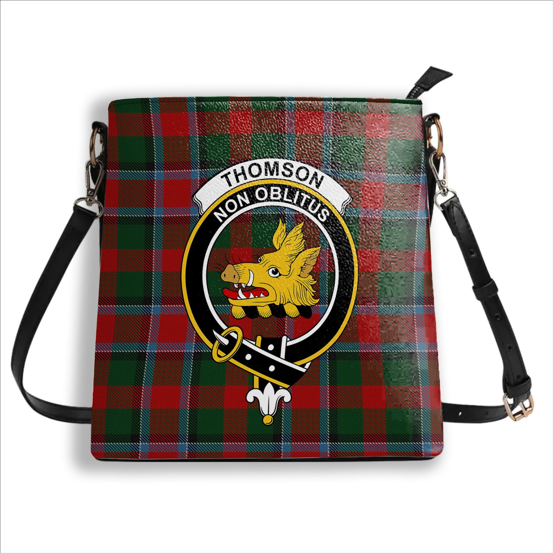 ScotsTee Shop Scottish Thomson Mackinlay Crest Tartan Bucket Bag Ladies Shoulder Bag Midi